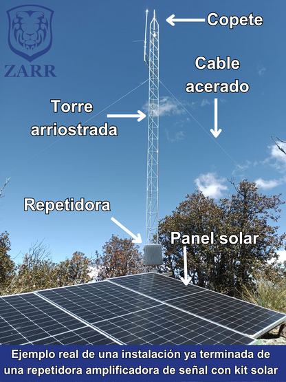 10WT Repetidora 10 Watts Amplificadora de Señal Celular con kit solar