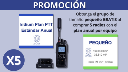 Iridium Grupo PTT Pequeño Radio Satelital Anual