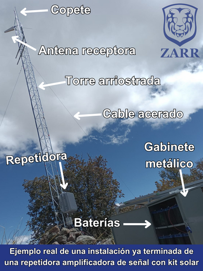 10WT Repetidora 10 Watts Amplificadora de Señal Celular con kit solar