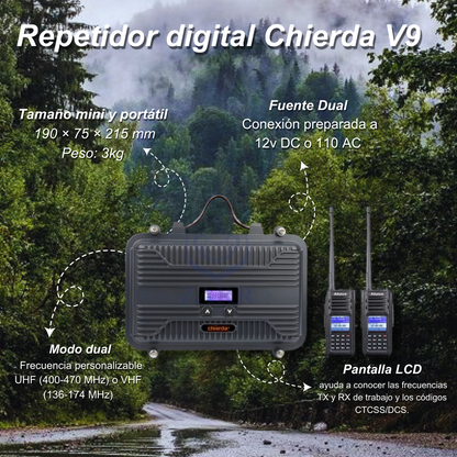 Repetidora Chierda V9 Radiocomunicación UHF o VHF Análoga